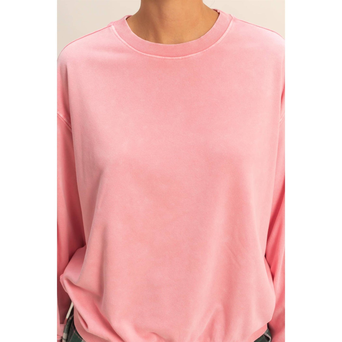 Oversized Mineral Washed Sweatshirt Chestnut