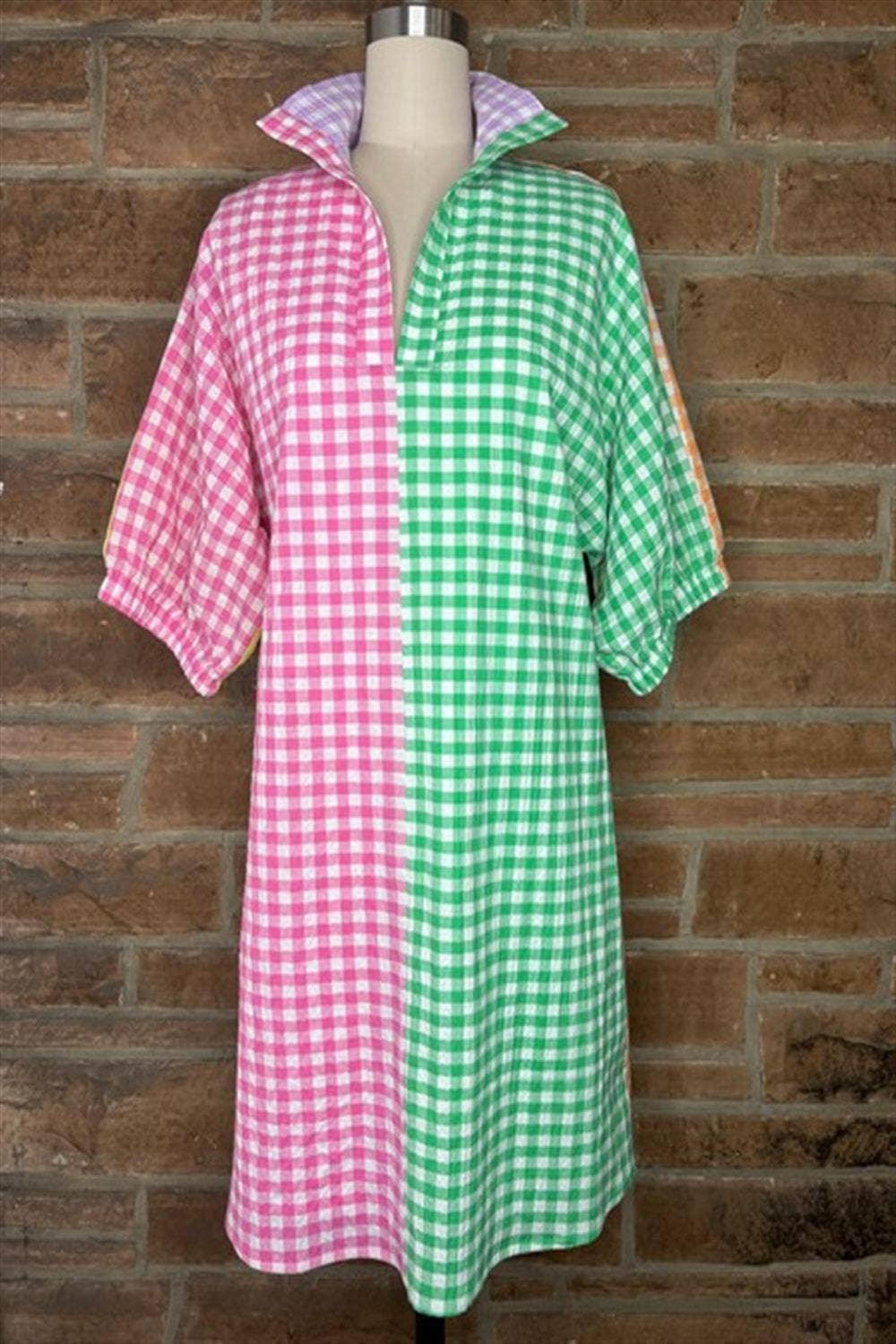 Adrienne Multi-Gingham Dress