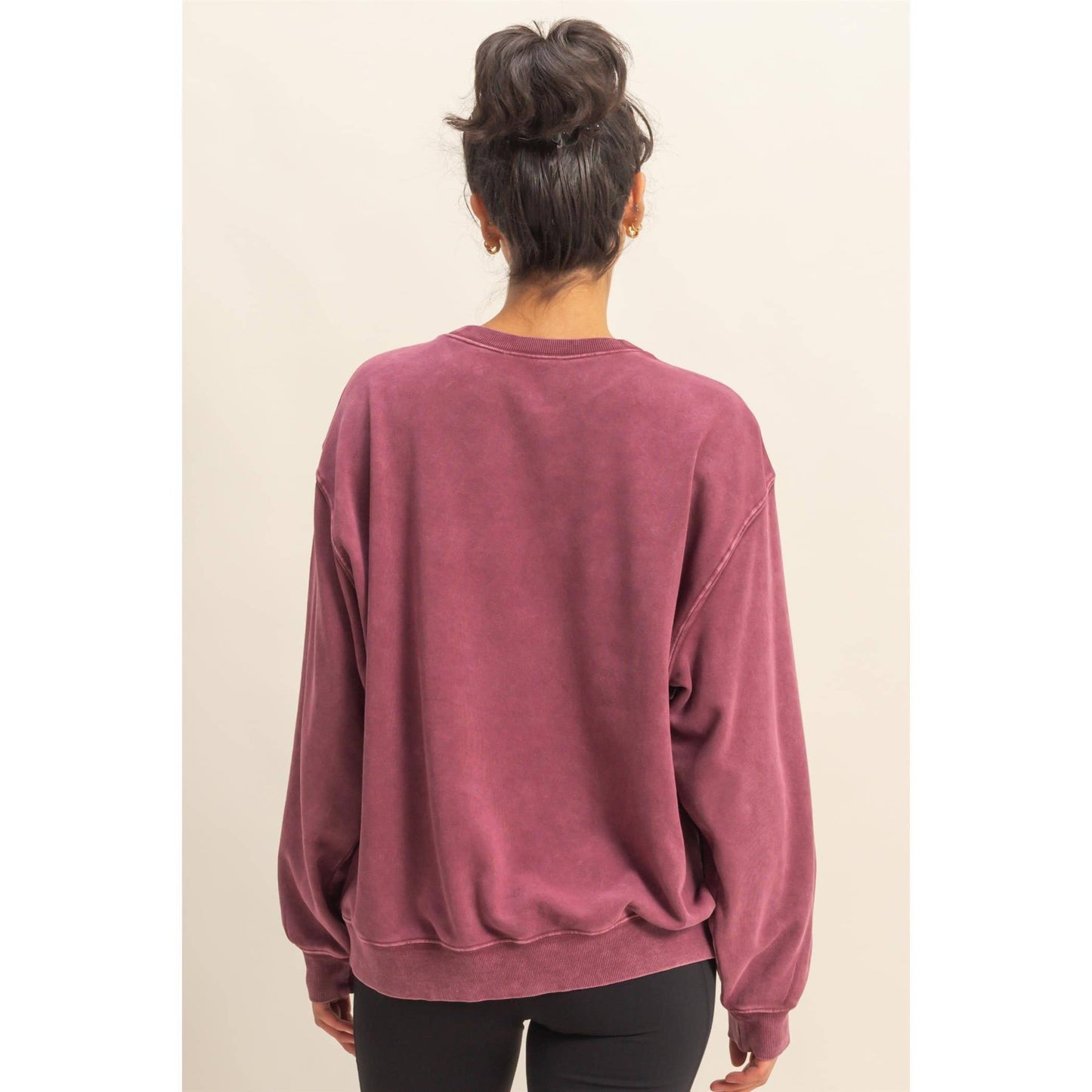 Oversized Mineral Washed Sweatshirt Chestnut