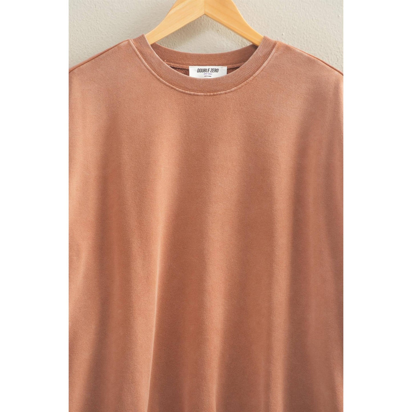 Oversized Mineral Washed Sweatshirt Chestnut