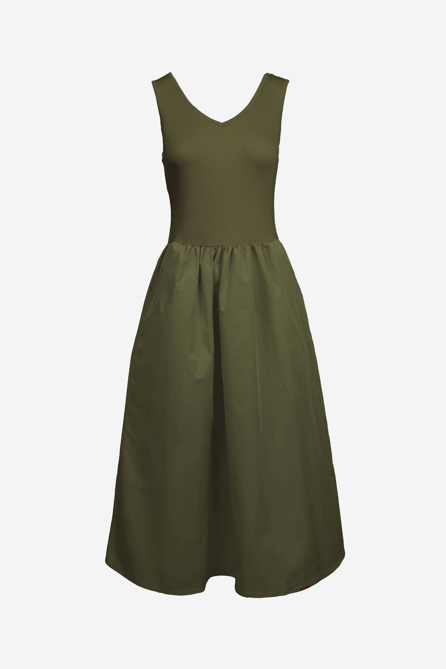 Sleeveless Neck Midi Dress