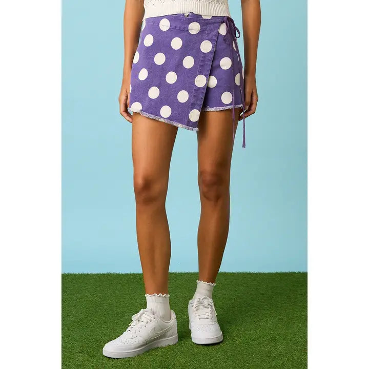 Mittoshop Purple Game Day Checkered Mini Skort