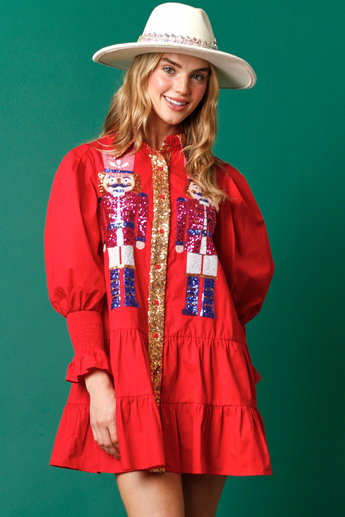 Fantastic Fawn Nutcracker Dress Red