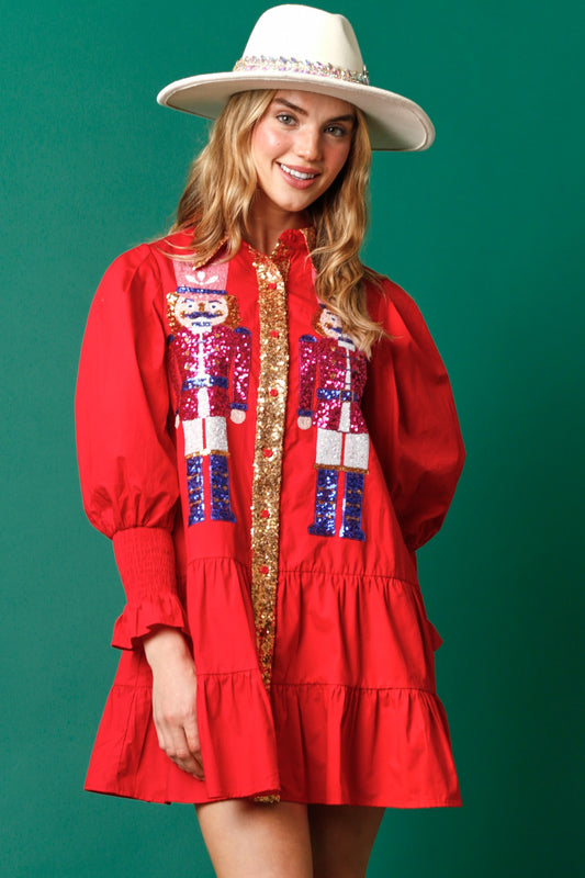 Fantastic Fawn Nutcracker Dress Red