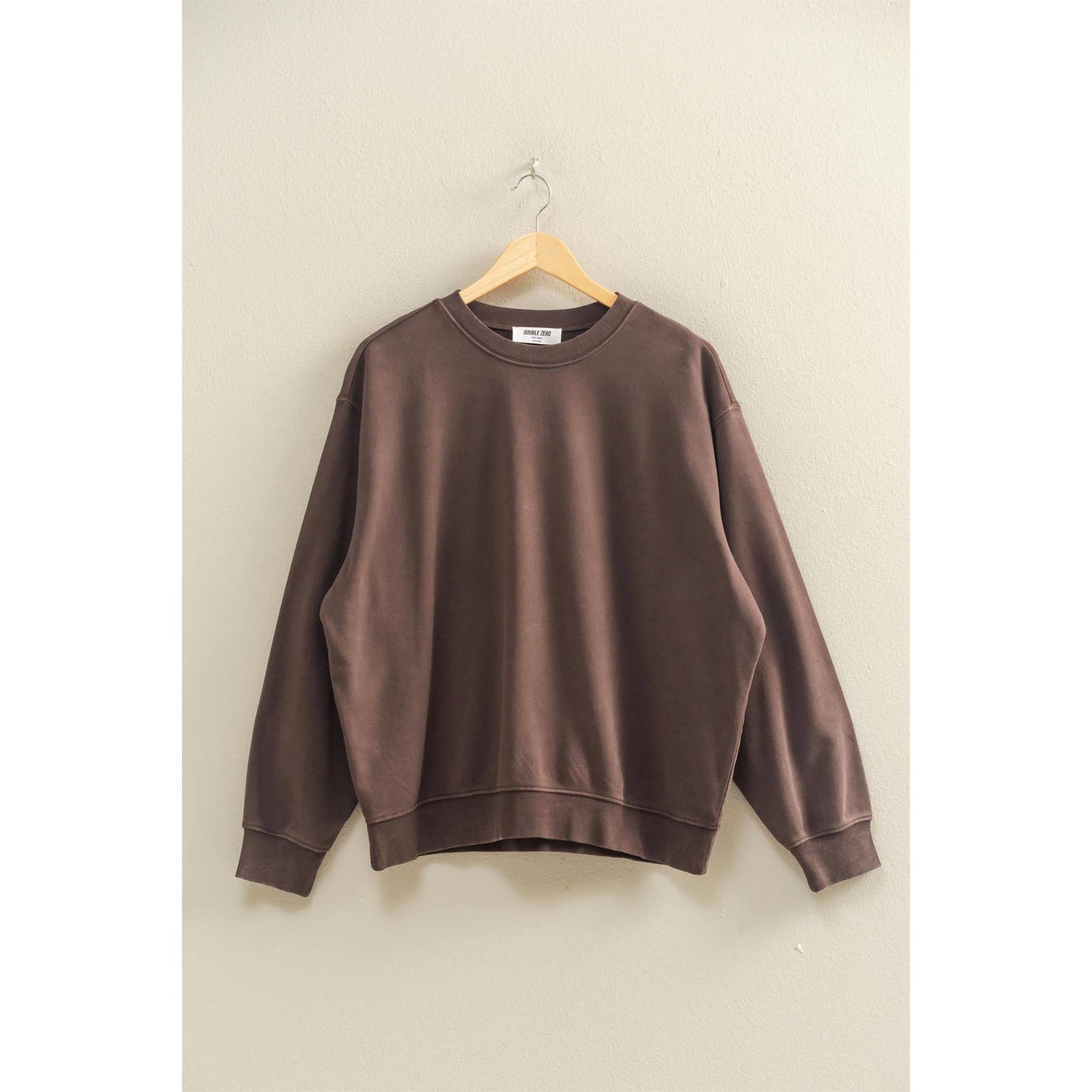 Oversized Mineral Washed Sweatshirt Chestnut