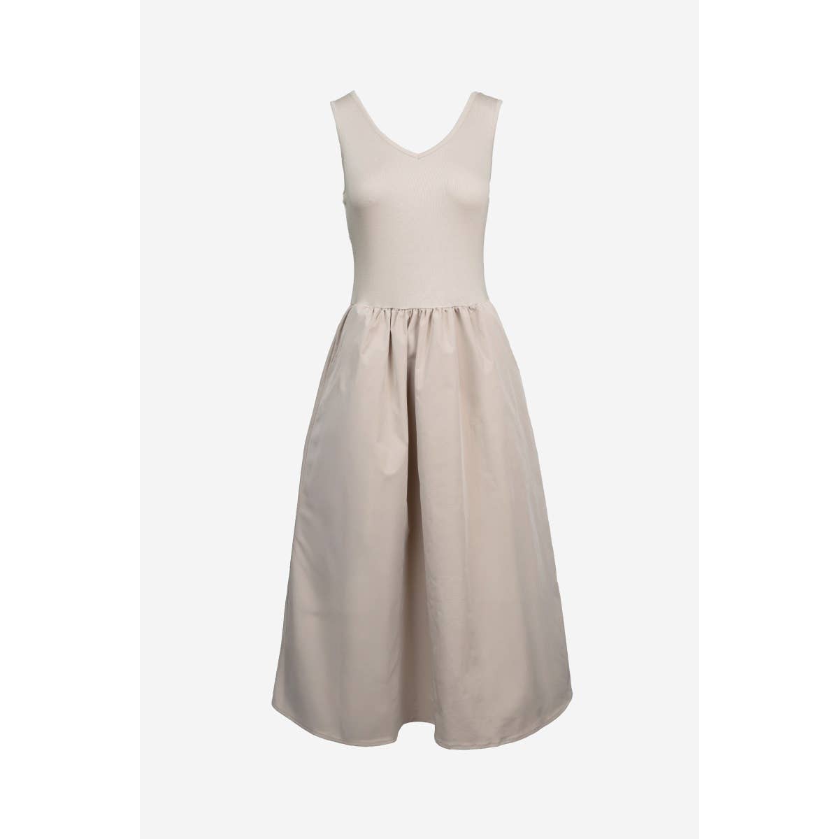 Sleeveless Neck Midi Dress