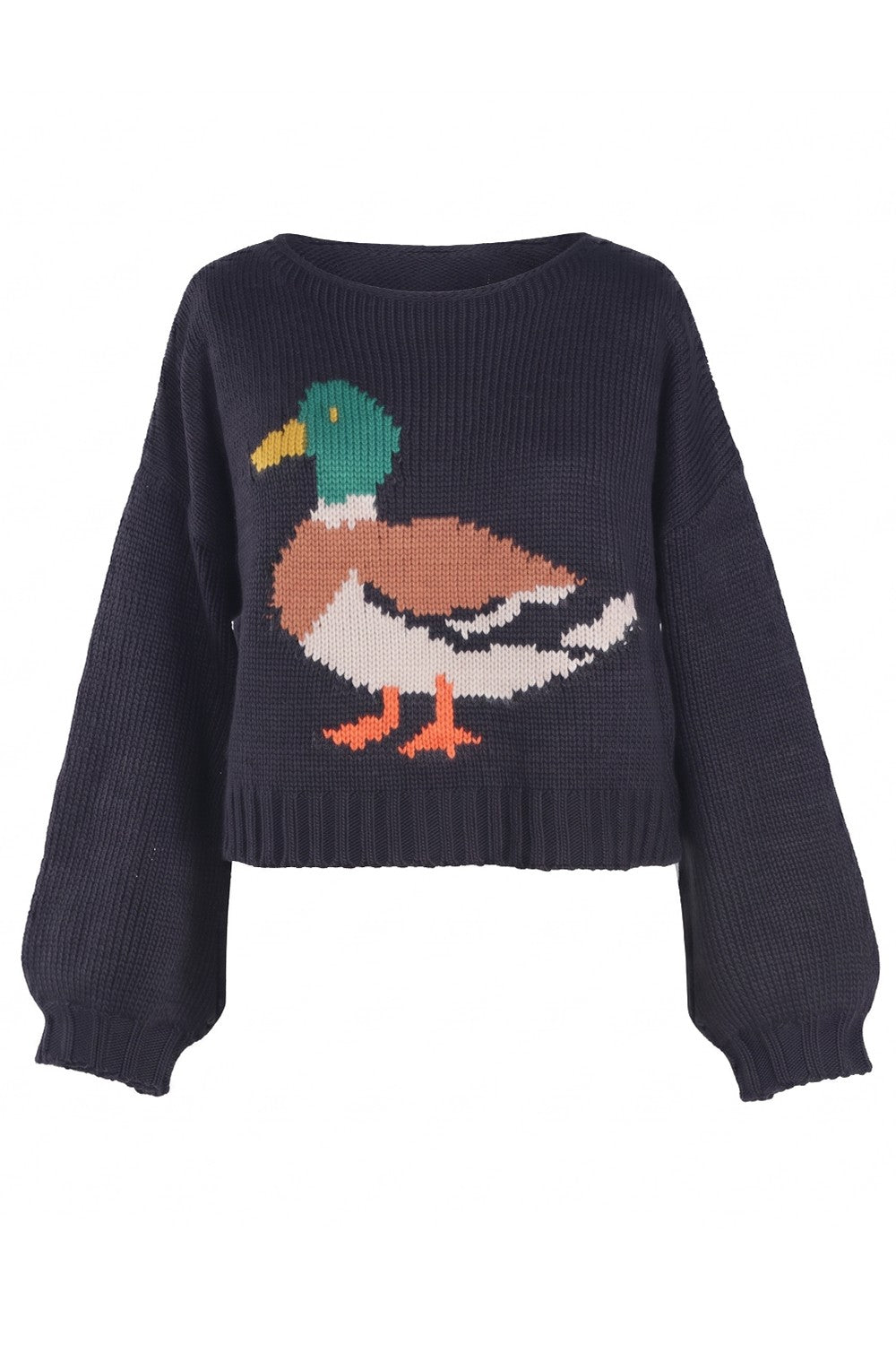 Bucketlist Navy Mallard Chunky Knit Sweater