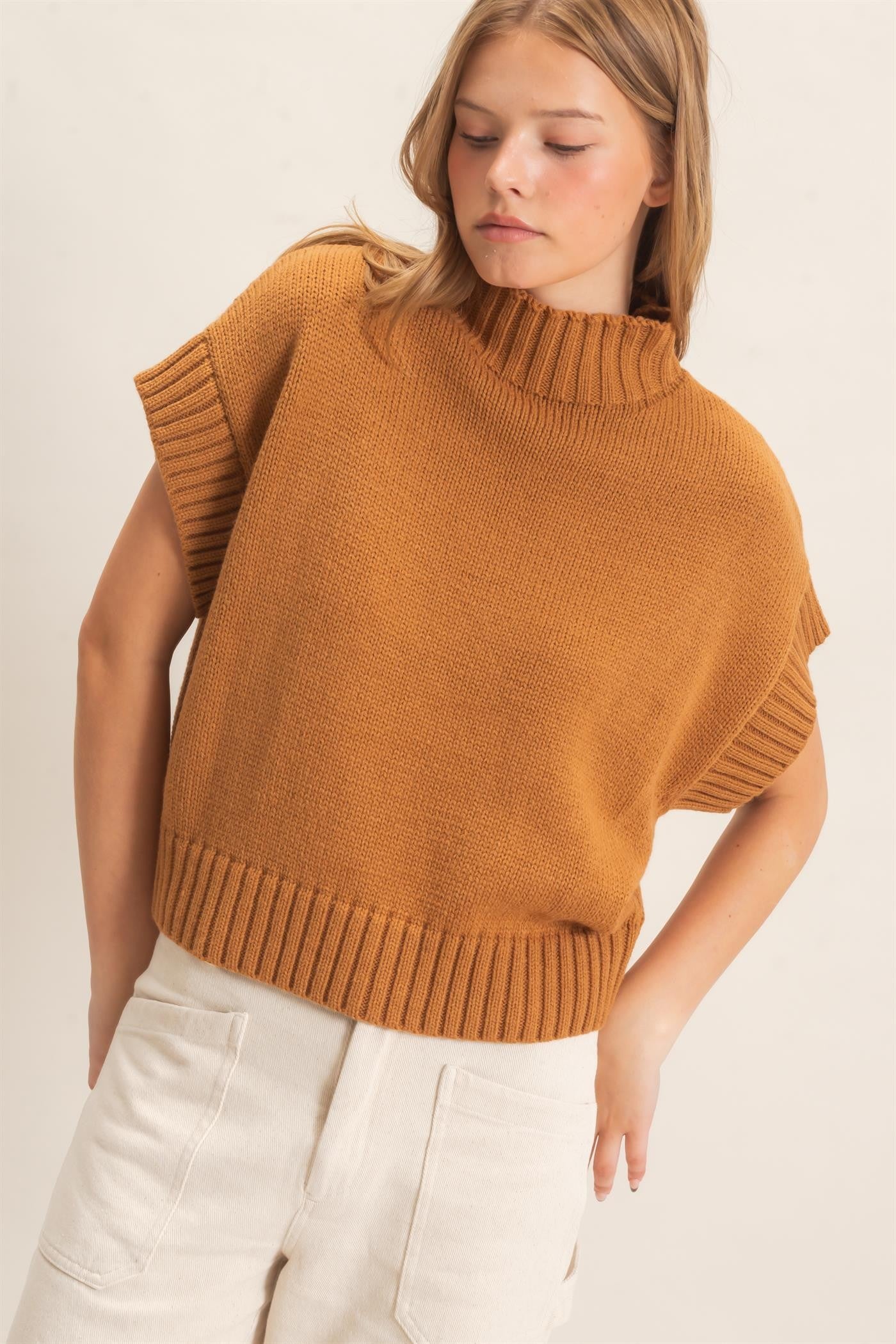 HYFVE Brown Mock Neck Sweater (HF26F186-D)