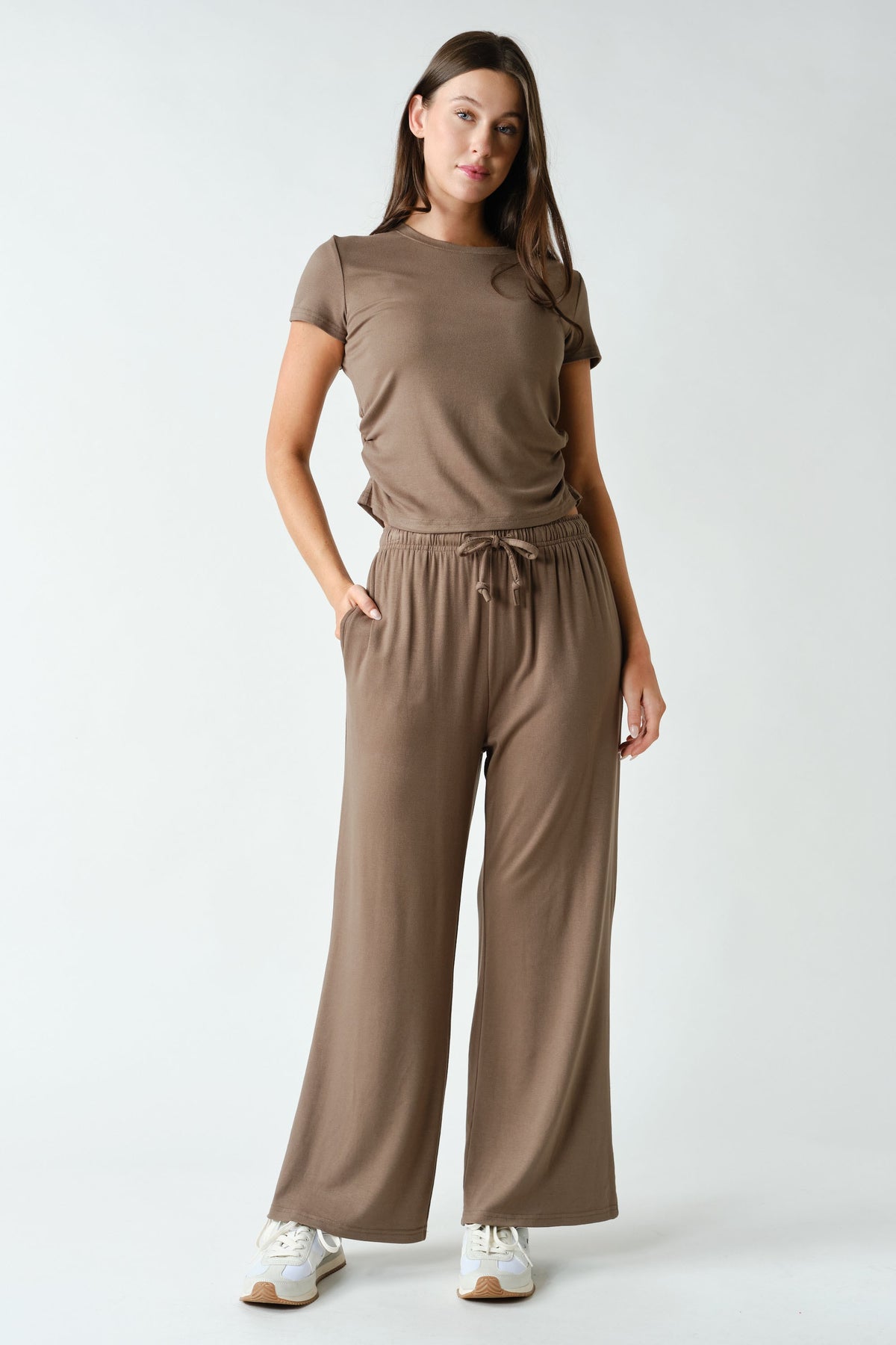 Mono B Truffle Short-sleeve Two-piece Set (KSET6041)