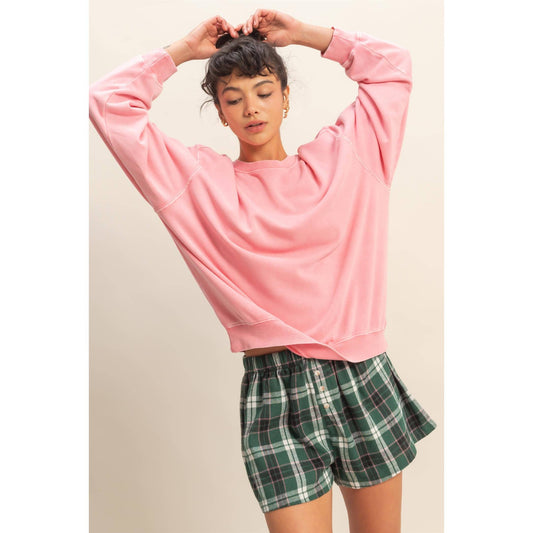 Oversized Mineral Washed Sweatshirt Taffy
