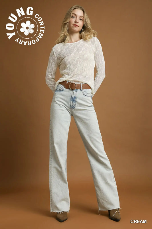 Umgee Cream Lace Top