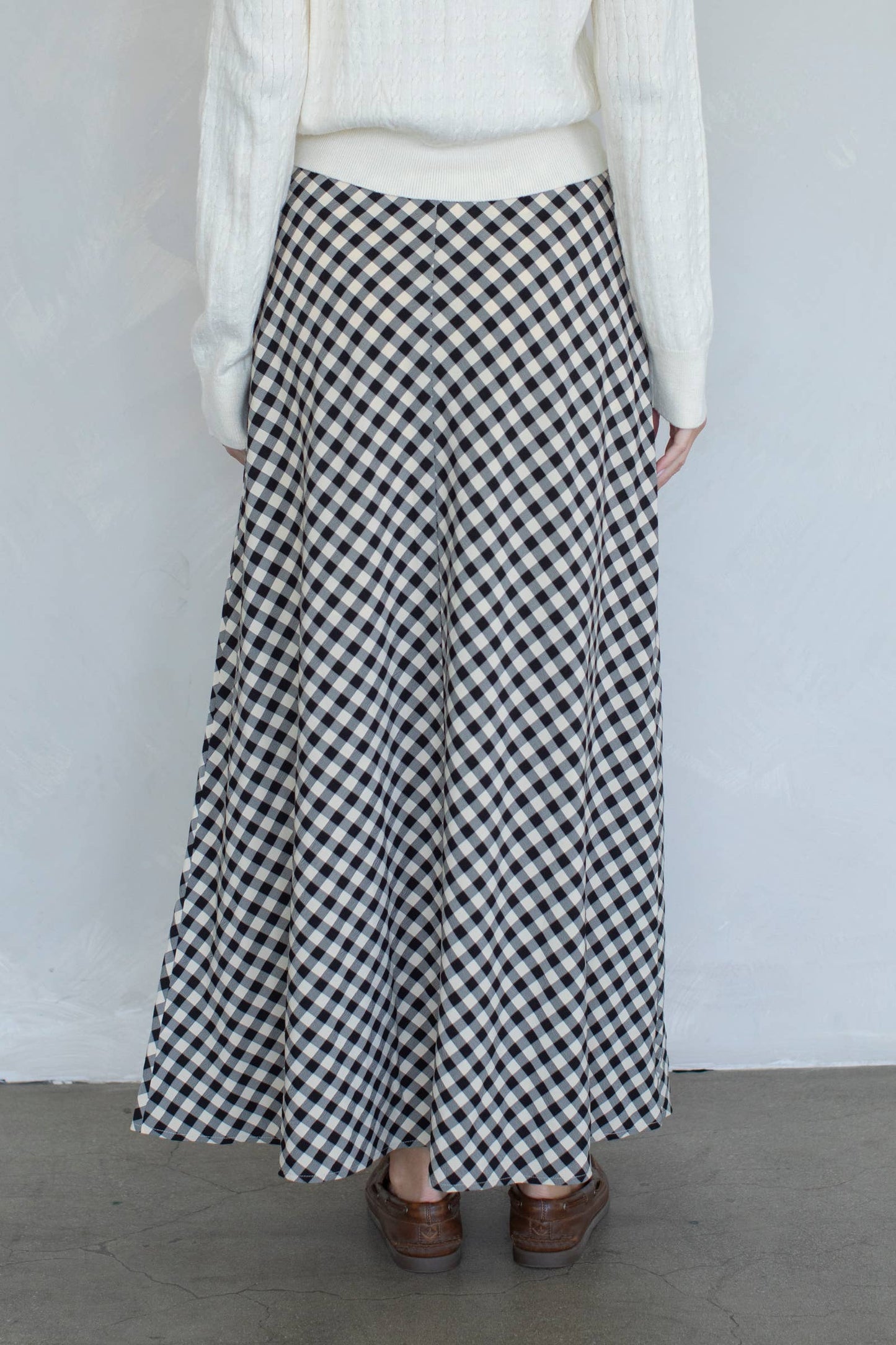 Gabriela Black and Ivory Gingham Skirt