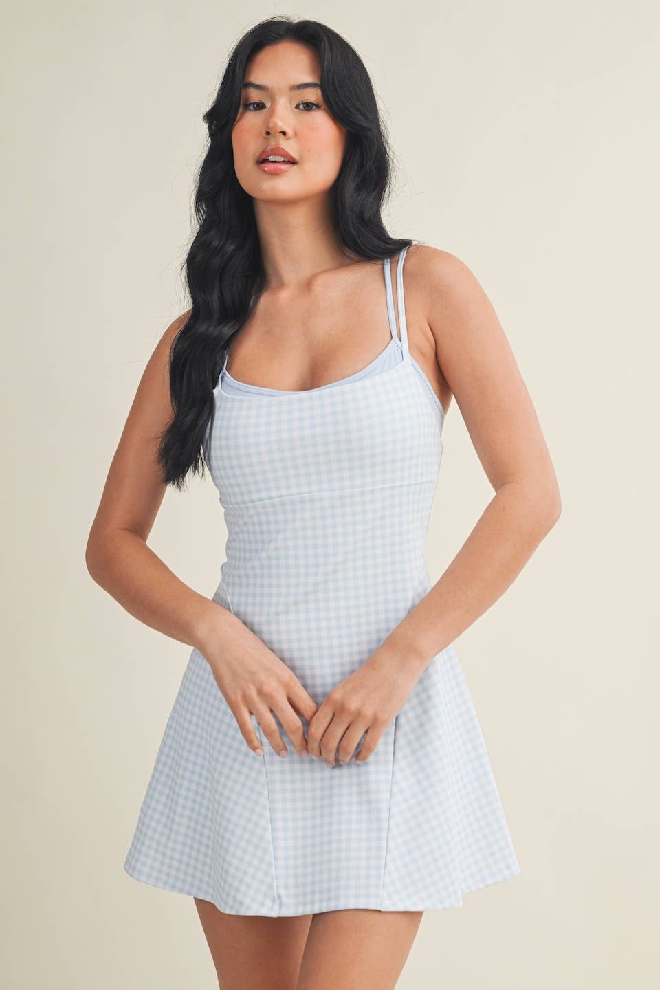 Kimberly C Blue Gingham Print Sports Dress