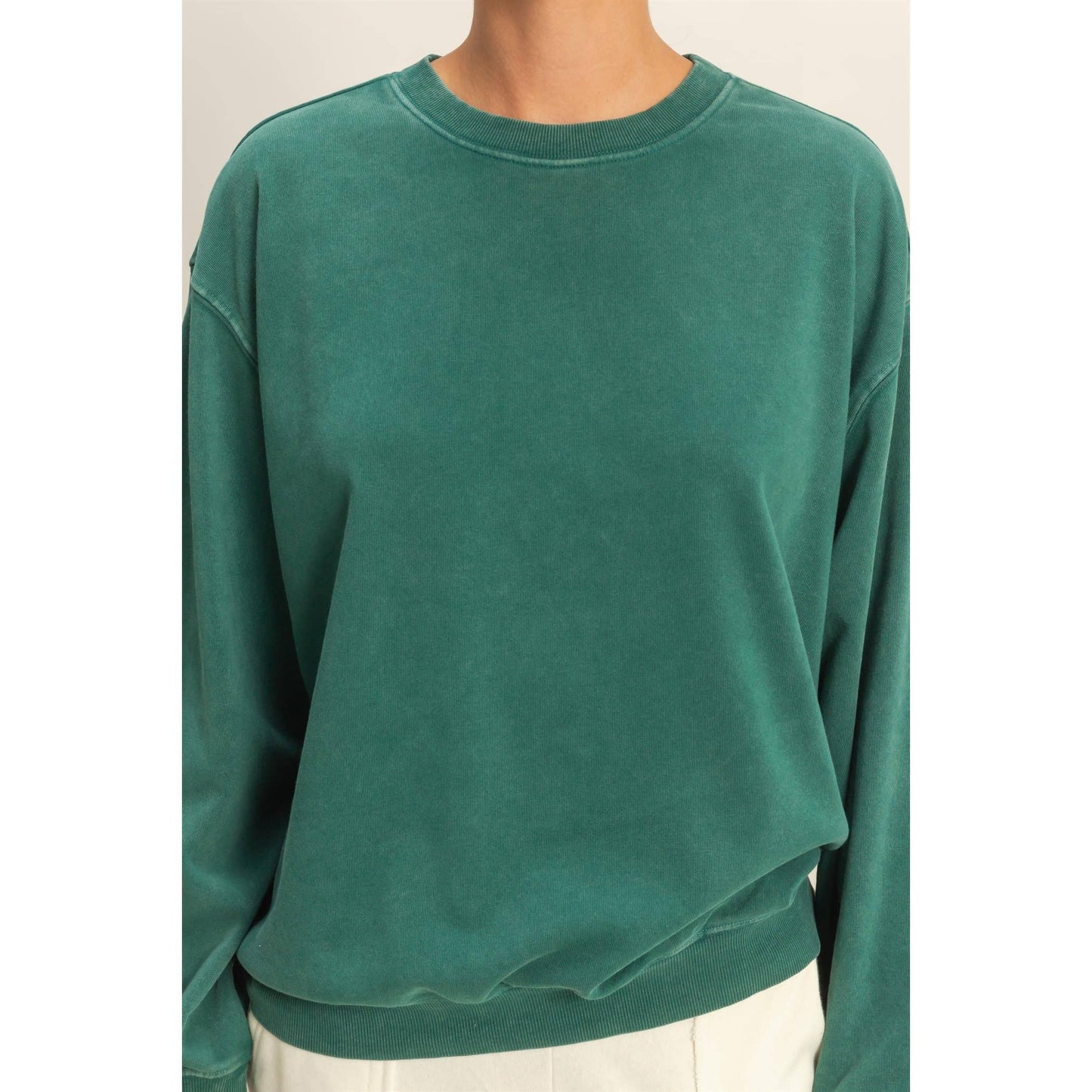 Oversized Mineral Washed Sweatshirt Chestnut