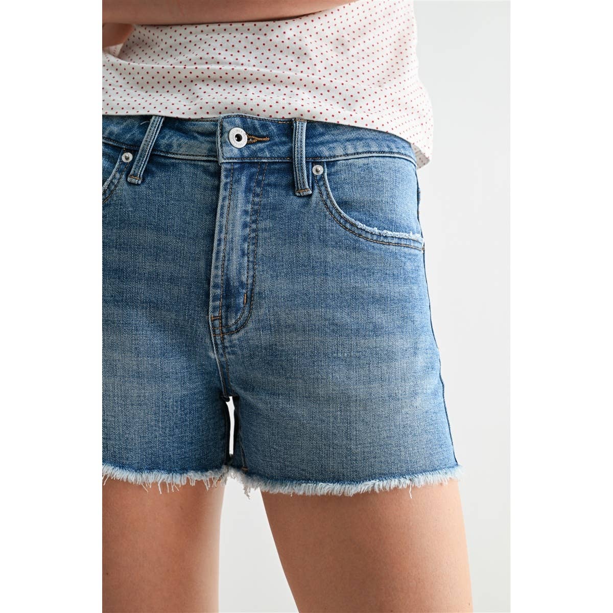Mica Denim High-Rise Shorts Raw Hem