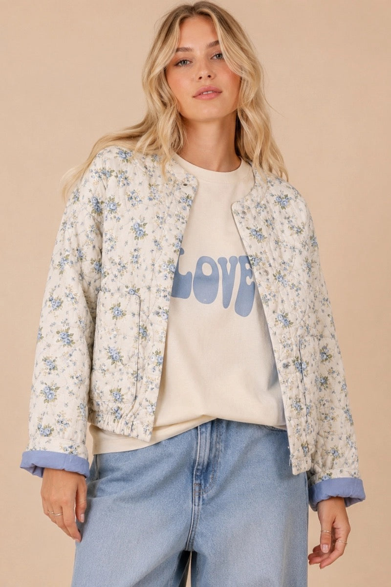 J.NNA Blue/White Floral Jacket (JJ26712)