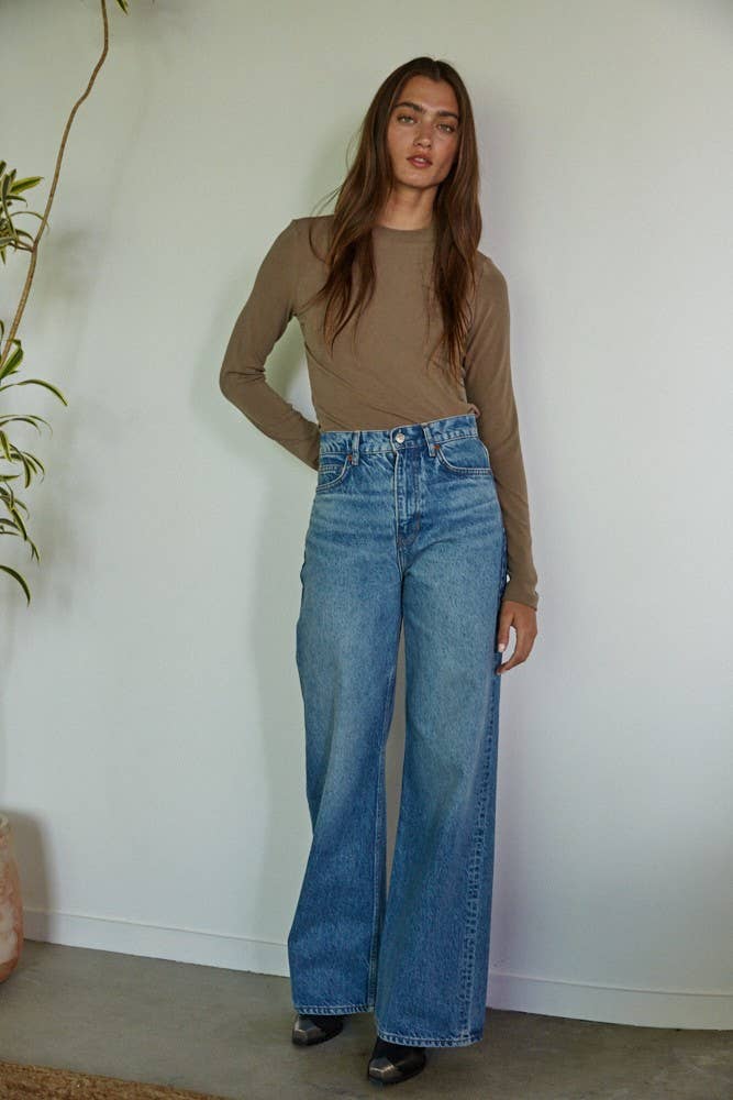 Knit Mock Neck Long Sleeve Pullover Top