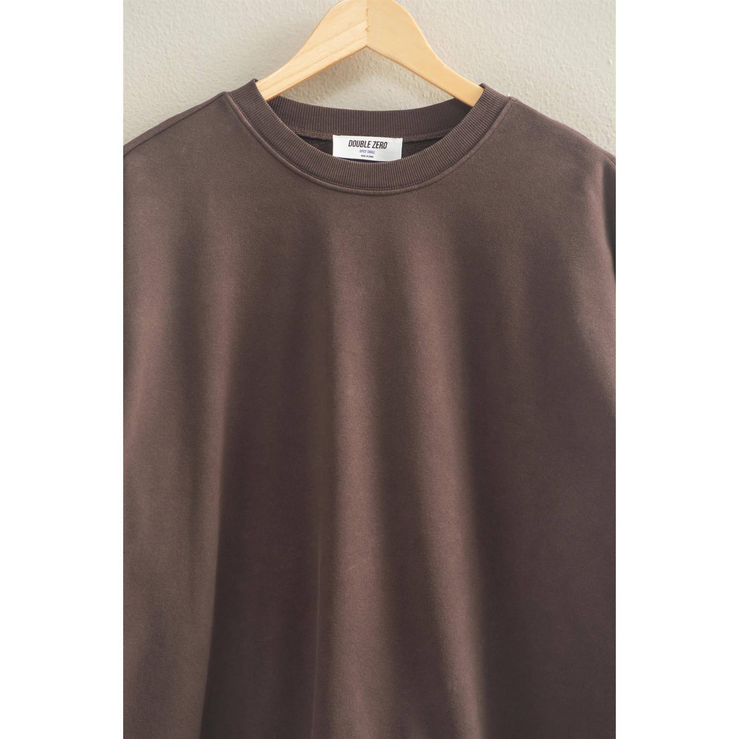 Oversized Mineral Washed Sweatshirt Chestnut