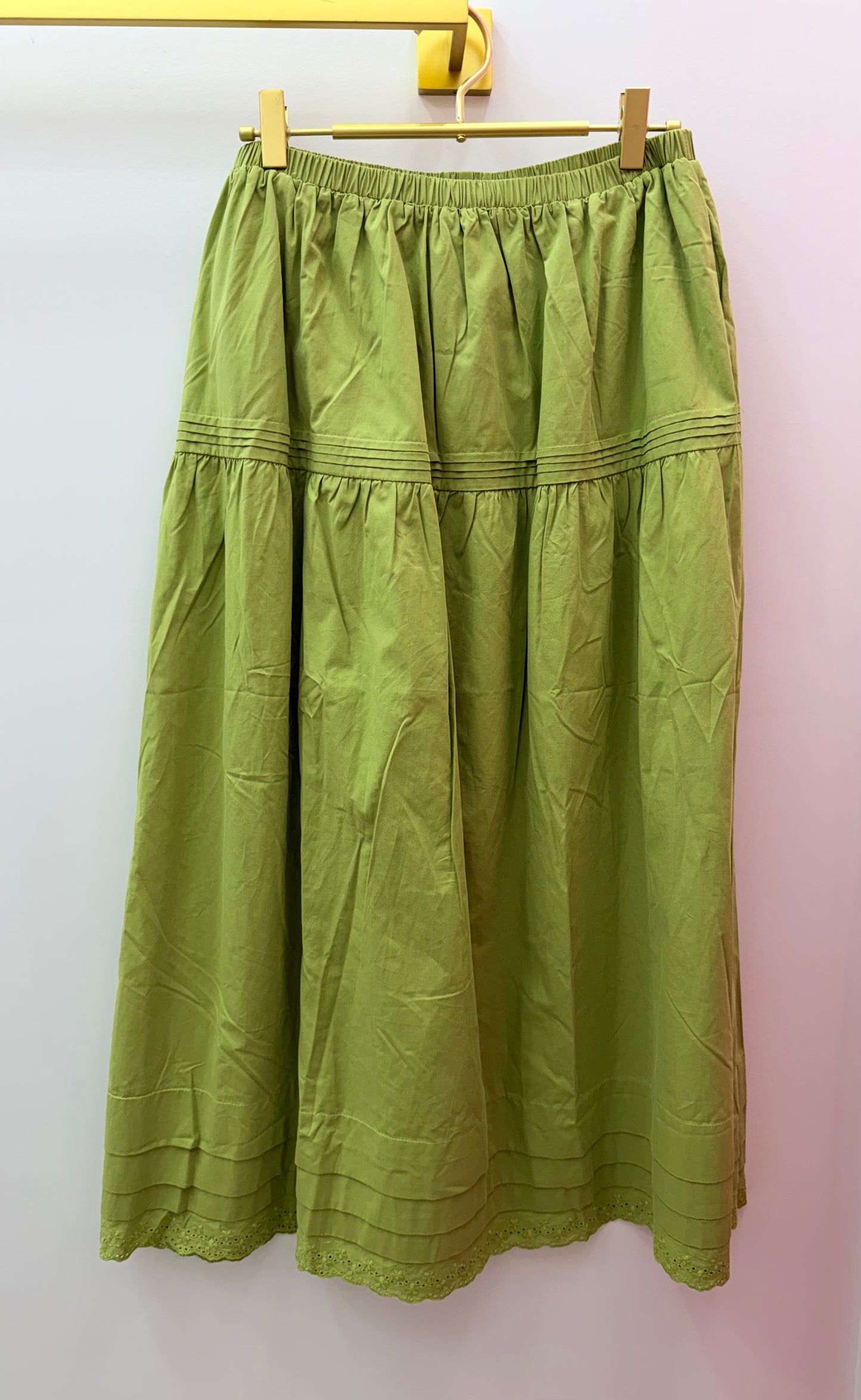 Wishlist Avocado Lace Trim Midi Skirt (WL26-13337)