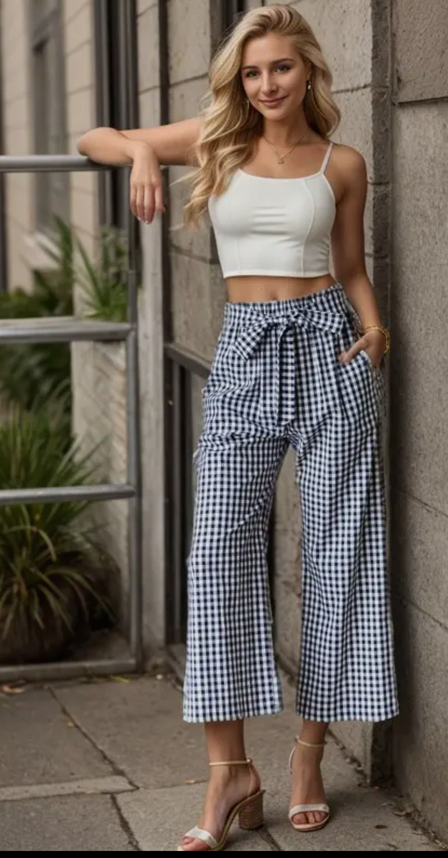 Black/White Checkered Pants