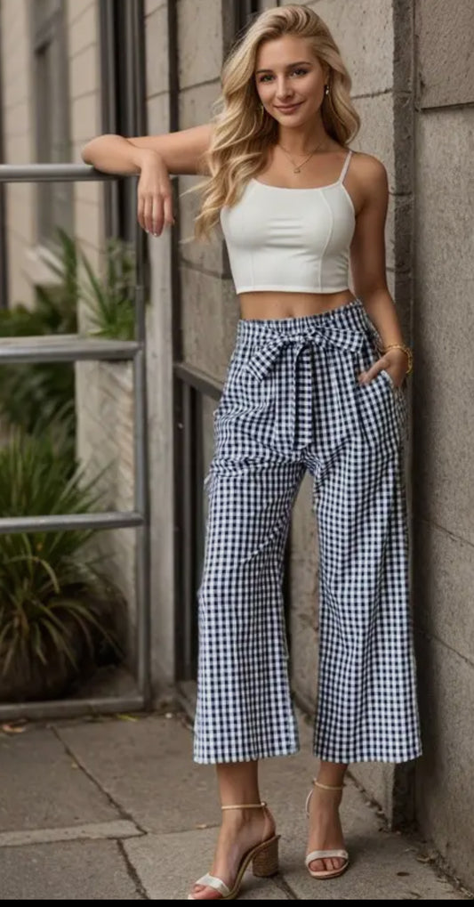 Black/White Checkered Pants