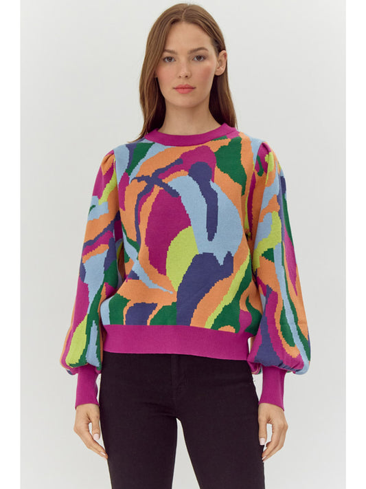 Abstract Print Pullover Jodifl