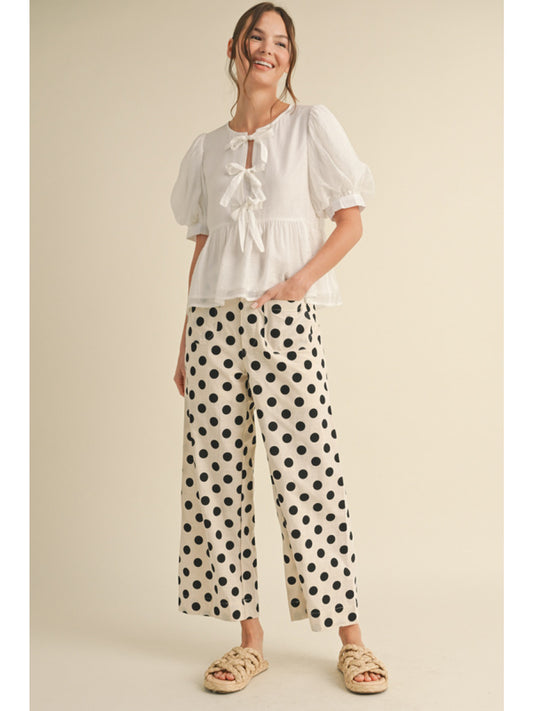 Black and Ivory Polka Dot Pants