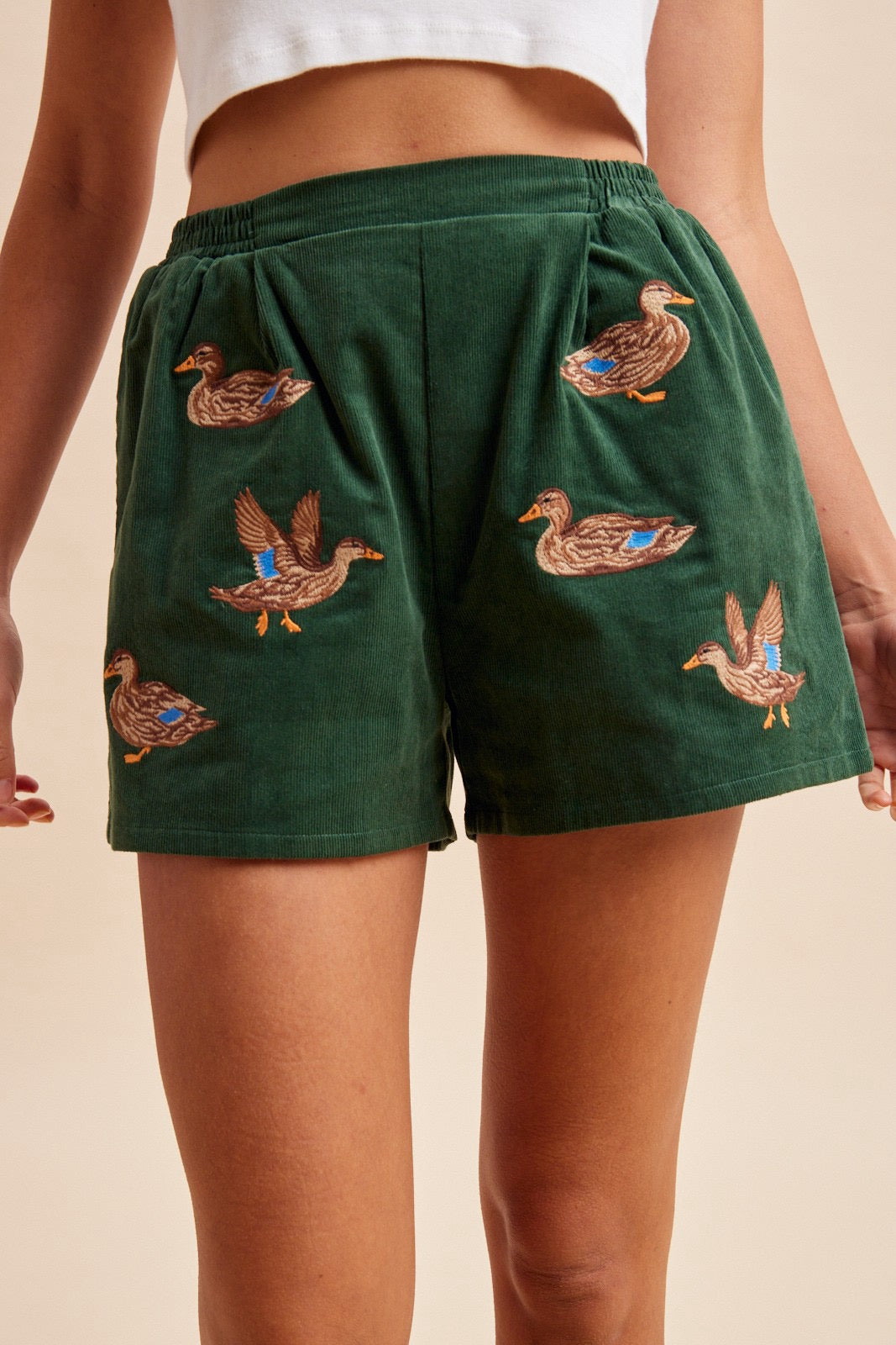 Anniewear Mallard Green Corduroy Shorts