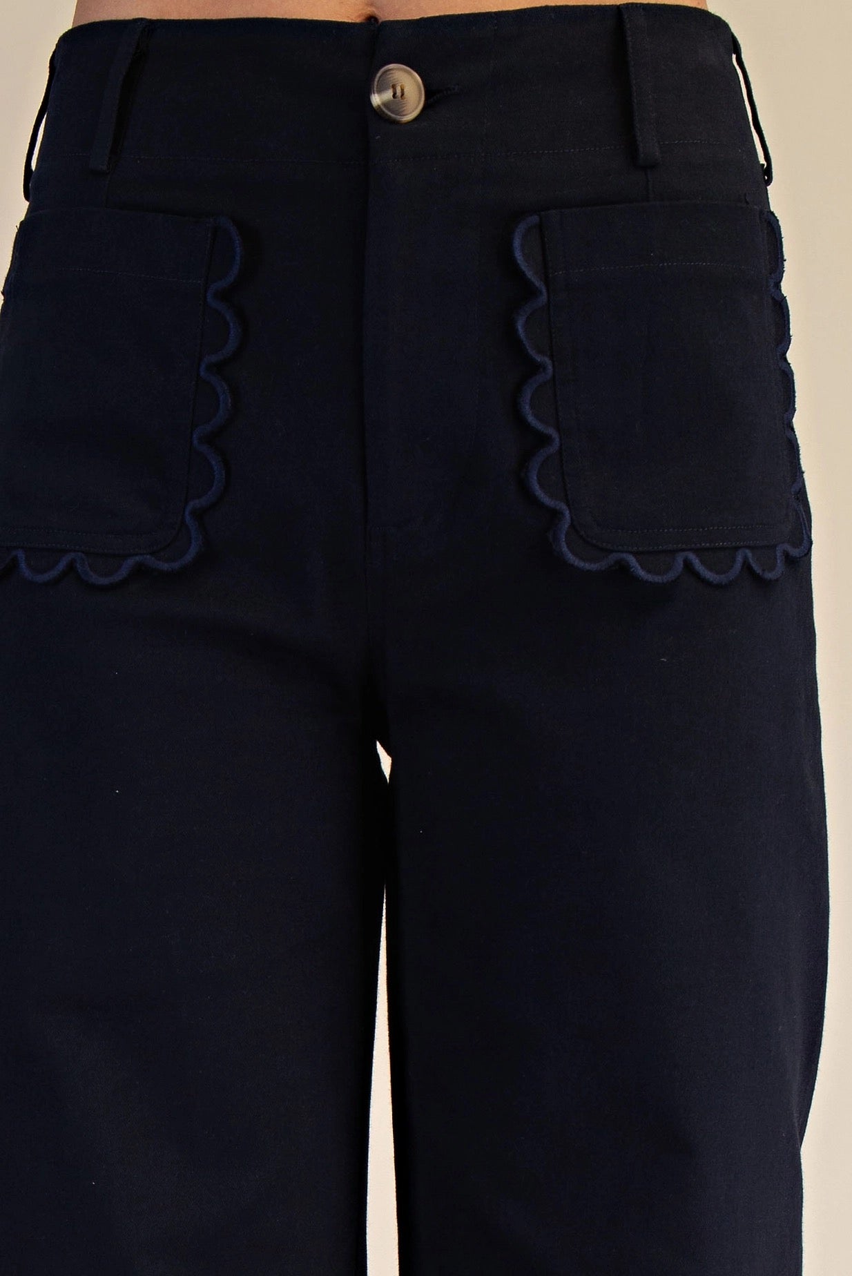 Glam Scallop Wide Leg Pants