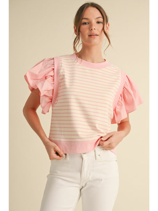 Jodifl Pink and White Stripe Shirt