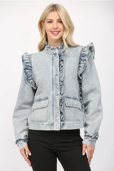 Fate Ruffle Jean Jacket