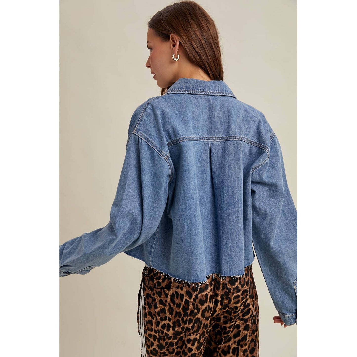 Wishlist BUTTON-UP DENIM SHIRT WITH RAW EDGE / WL25-11705