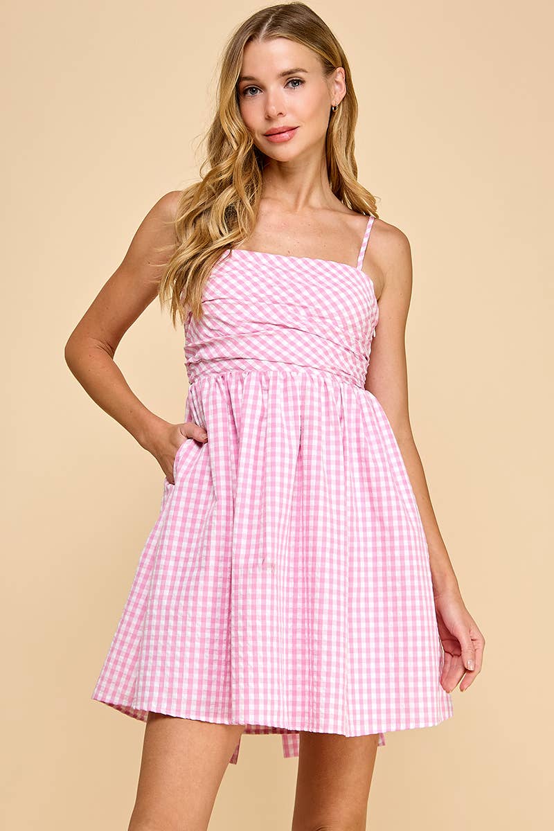 TCEC Fit and Flare Fitted Shirred Bodice Dress