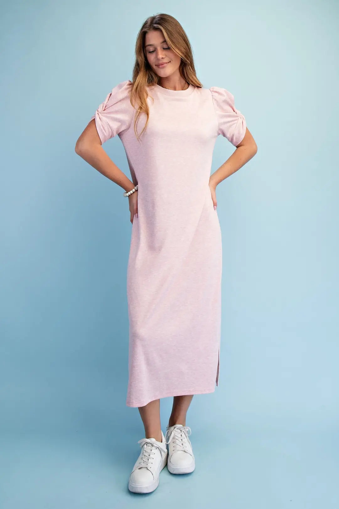 Gigio Baby Pink Midi Dress