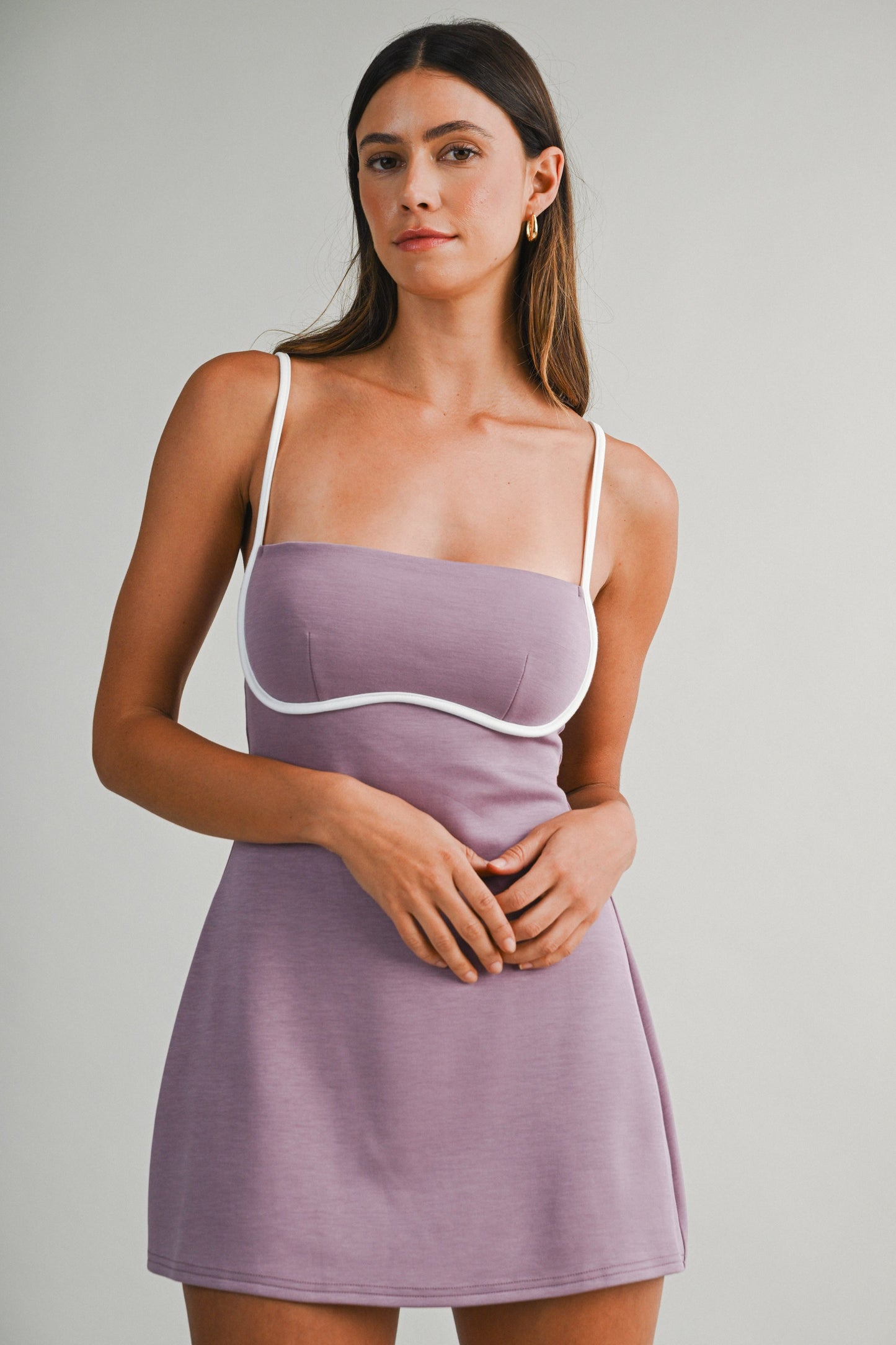 Mable Periwinkle A-Line Athletic Dress with Shorts