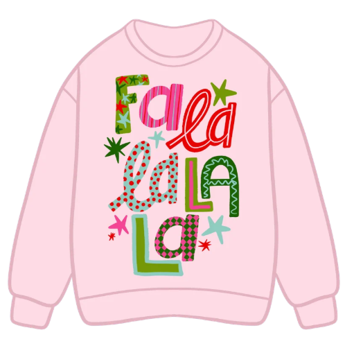 Poppy & Pine Pink FaLaLa Fun Sweatshirt (SS500)