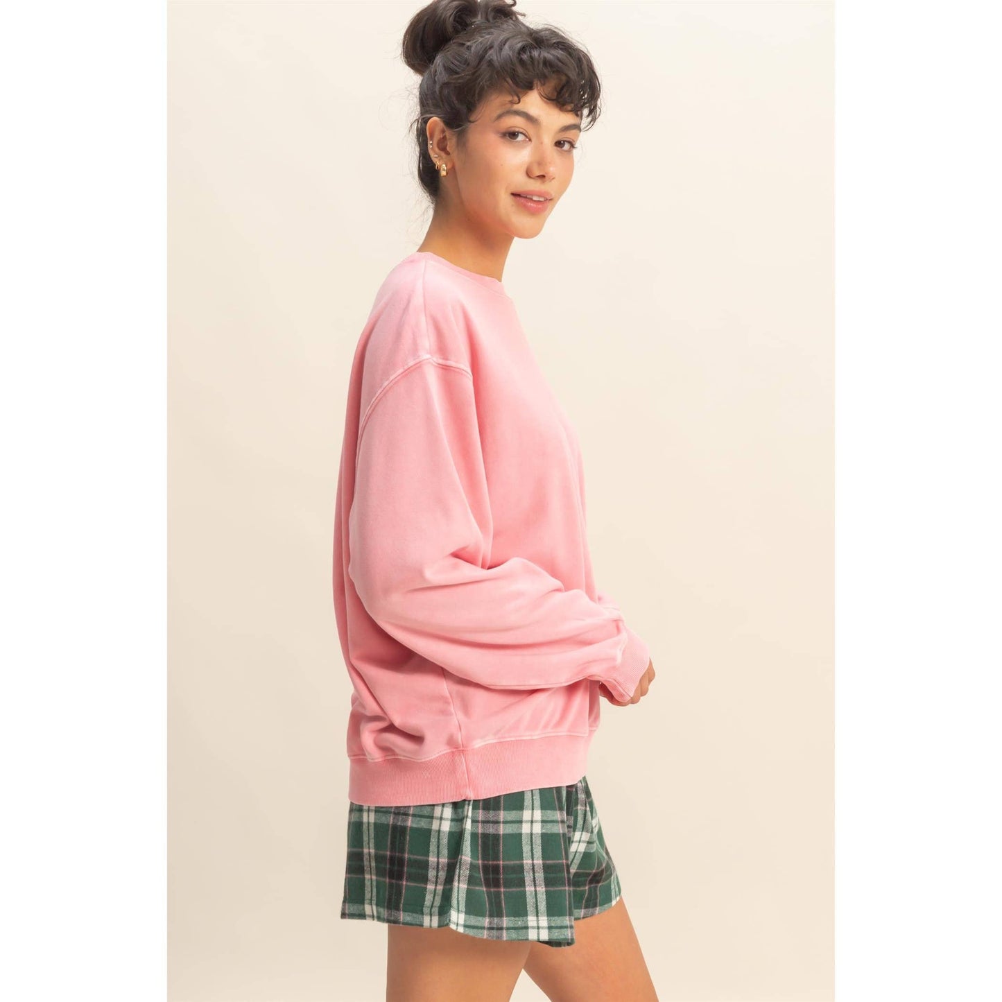 Oversized Mineral Washed Sweatshirt Chestnut