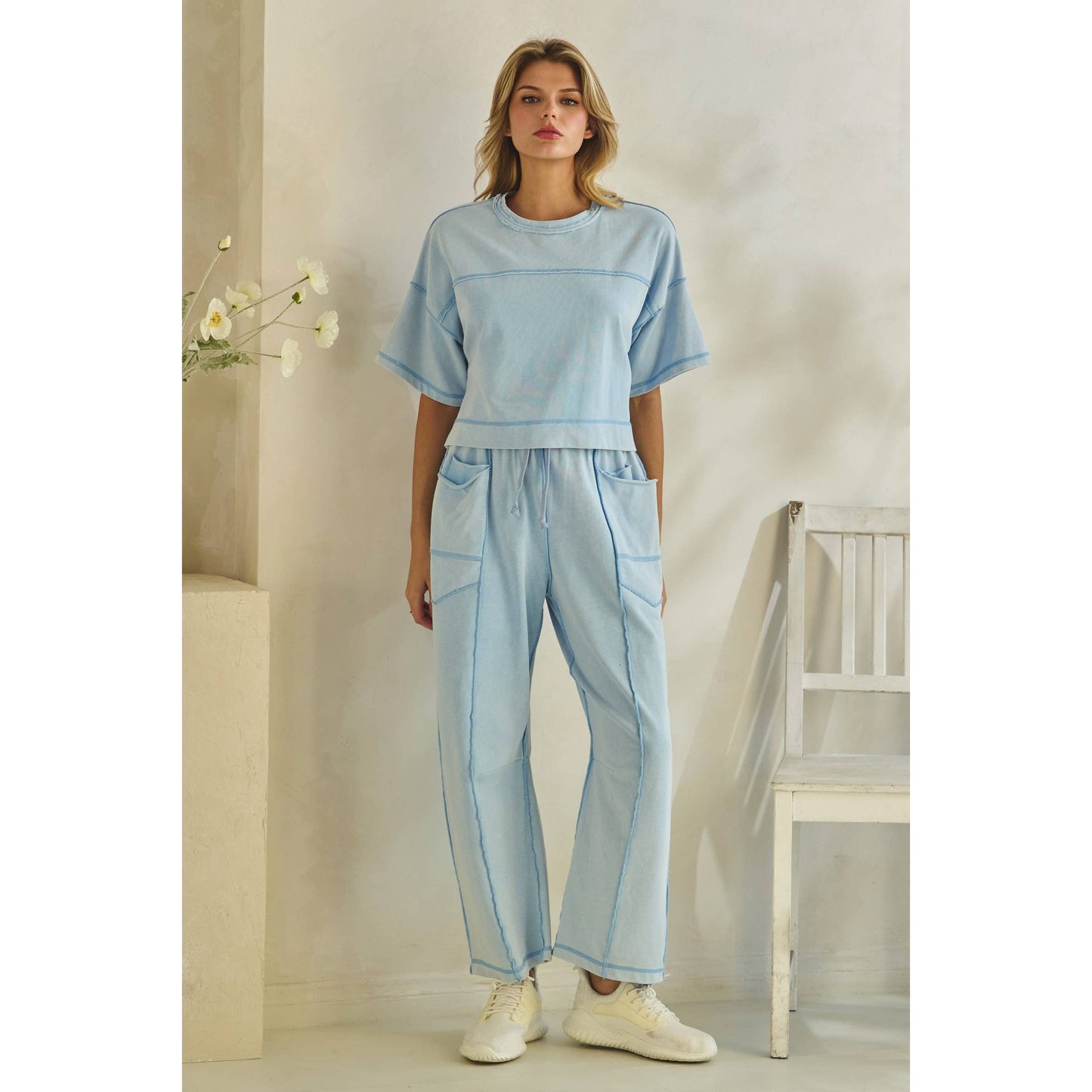 Veveret Blue Cropped Easy Set (VT72699SET)