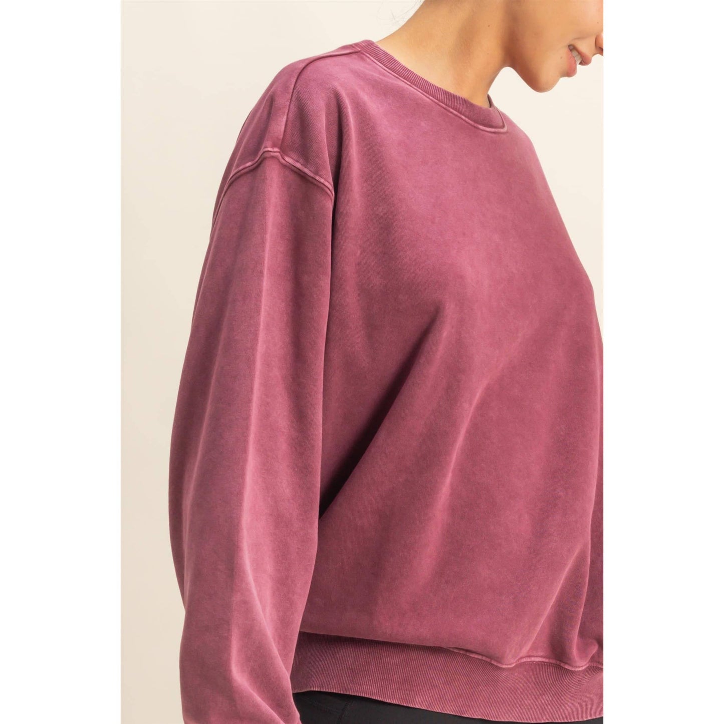 Oversized Mineral Washed Sweatshirt Chestnut