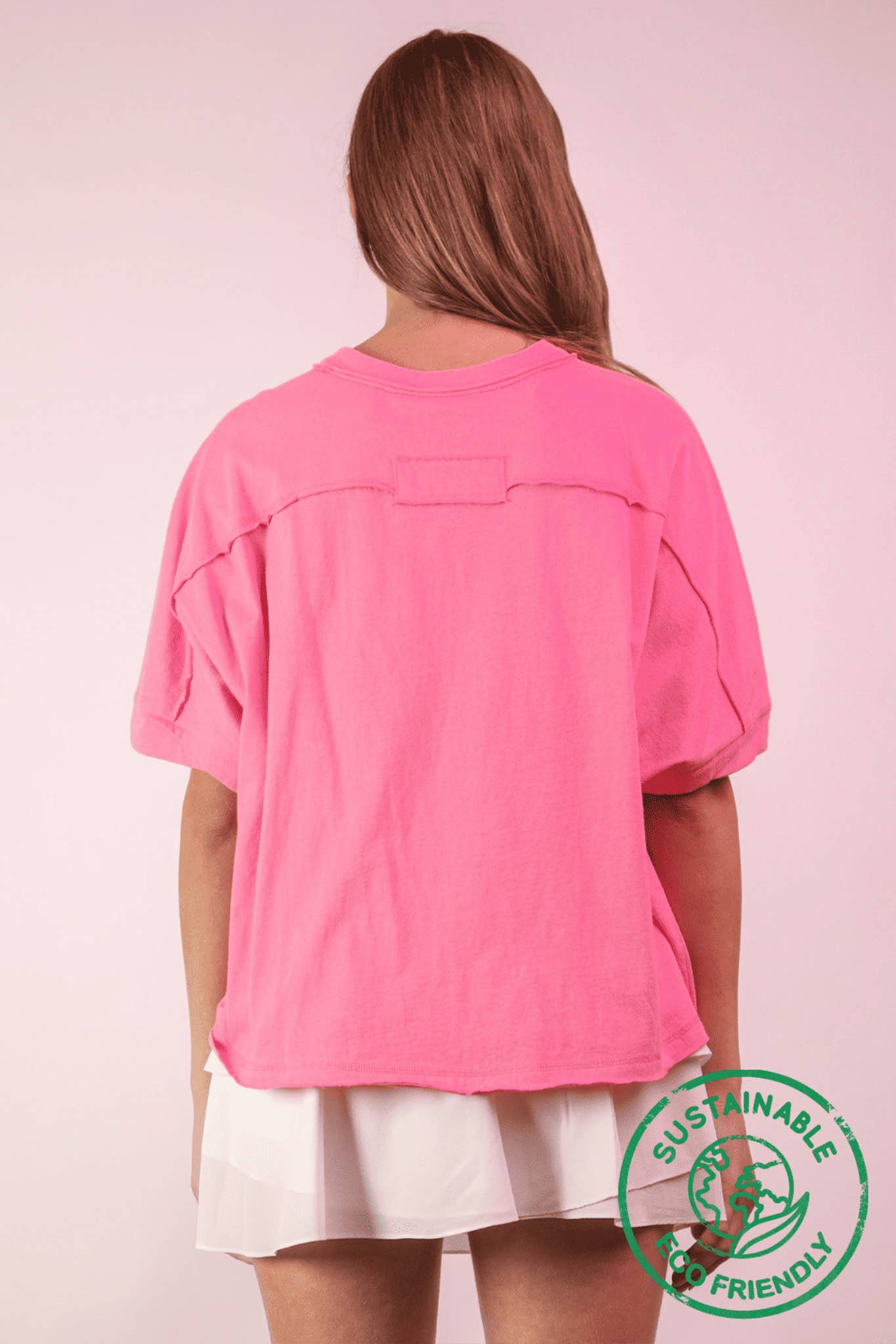 NT12068-ECO Oversized Crop Comfy Knit Top White
