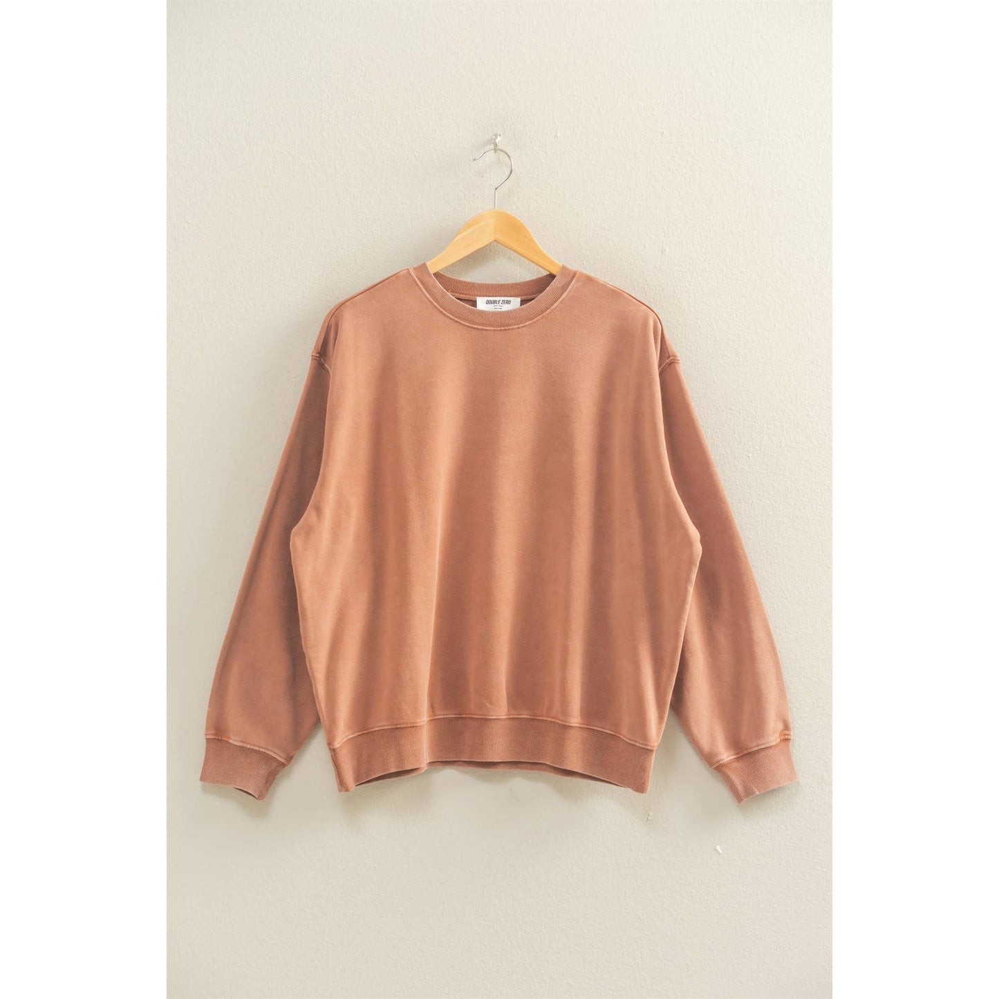 Oversized Mineral Washed Sweatshirt Chestnut