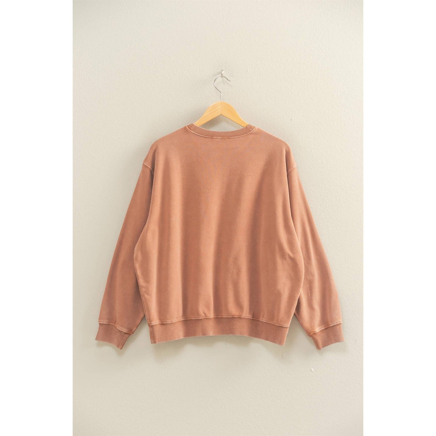 Oversized Mineral Washed Sweatshirt Chestnut