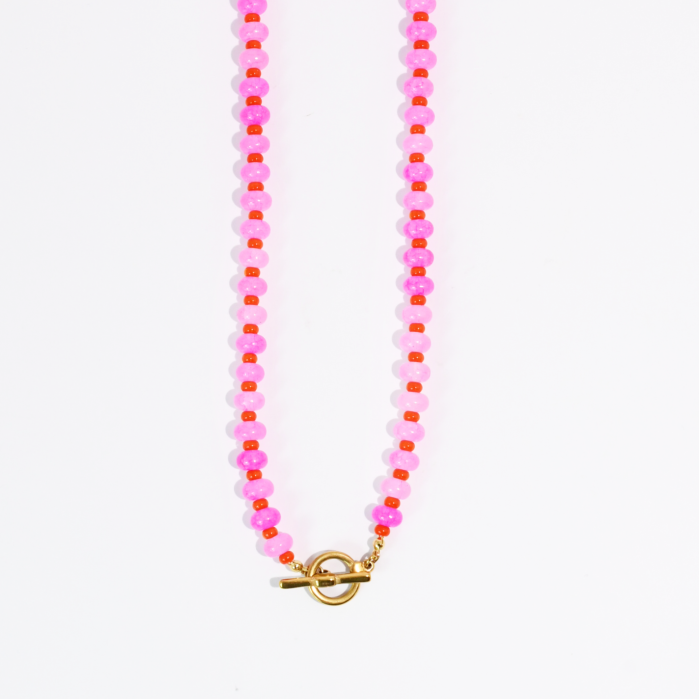Treasure Jewels Pink Candy Beads Necklace