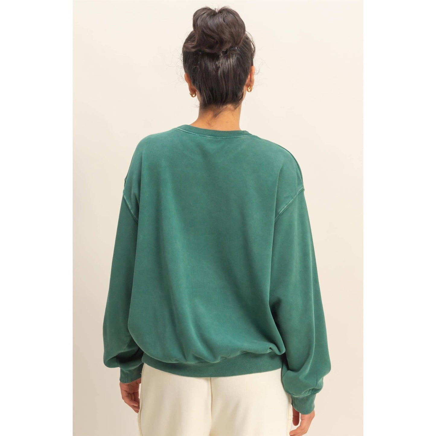 Oversized Mineral Washed Sweatshirt Chestnut
