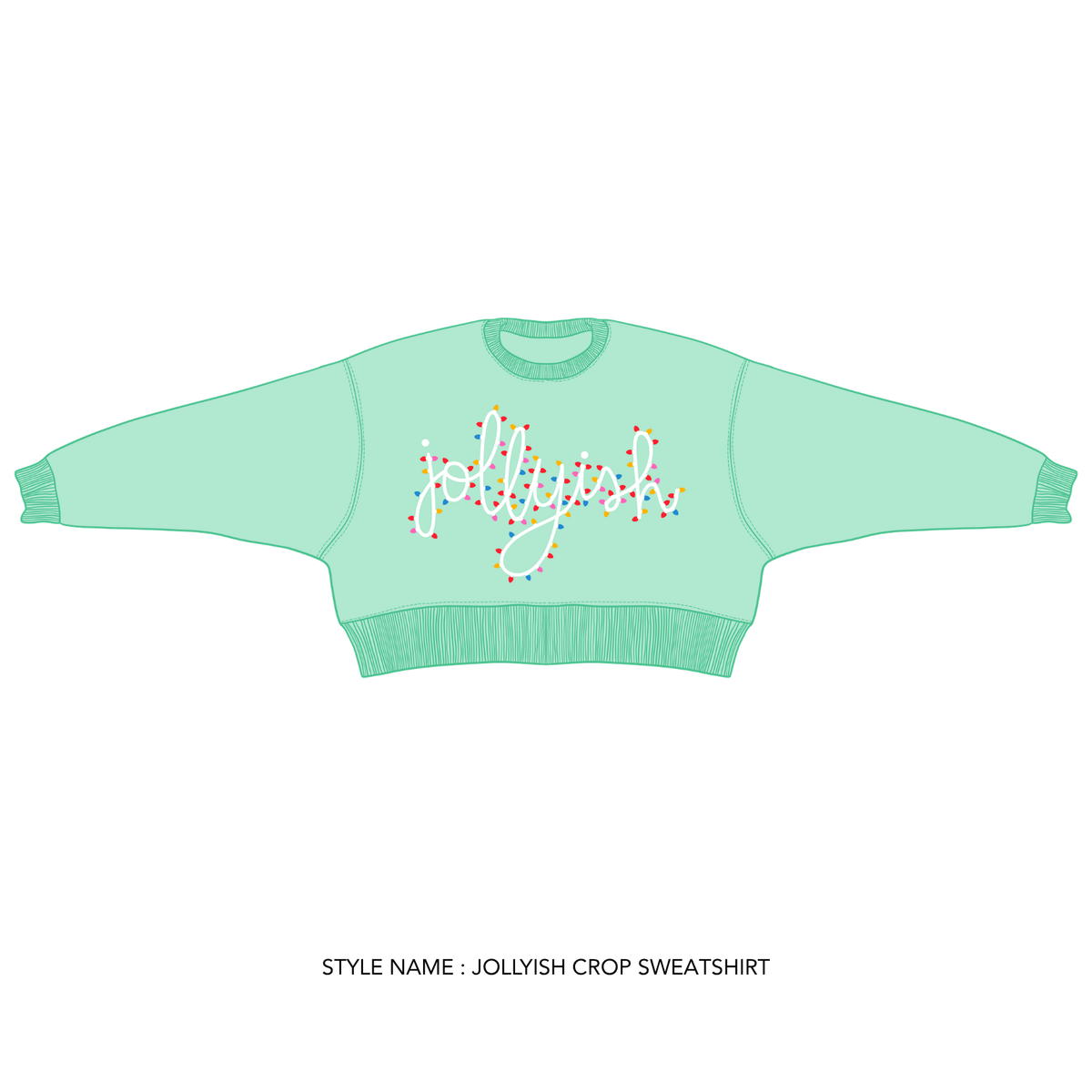 Poppy & Pine Aqua Jollyish Crop Sweatshirt (CS400)