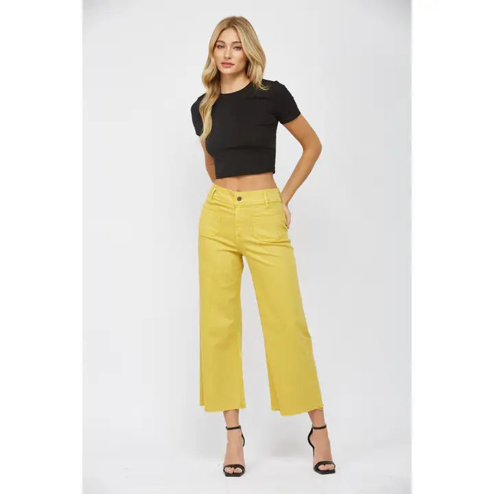Mica Denim Bamboo Cropped Wide Leg