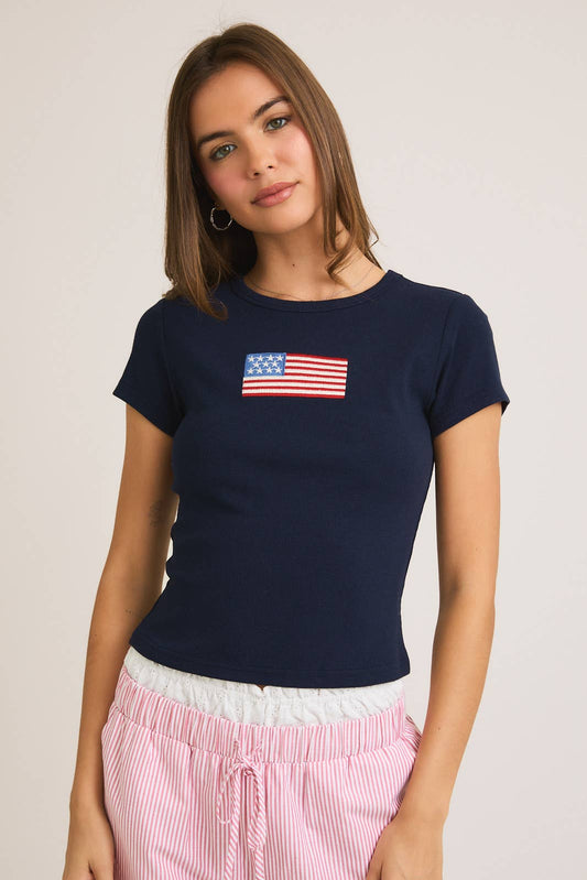 Le Lis Navy Flag T-Shirt