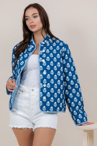 Sunday Up Blue Reversible Quilted Jacket