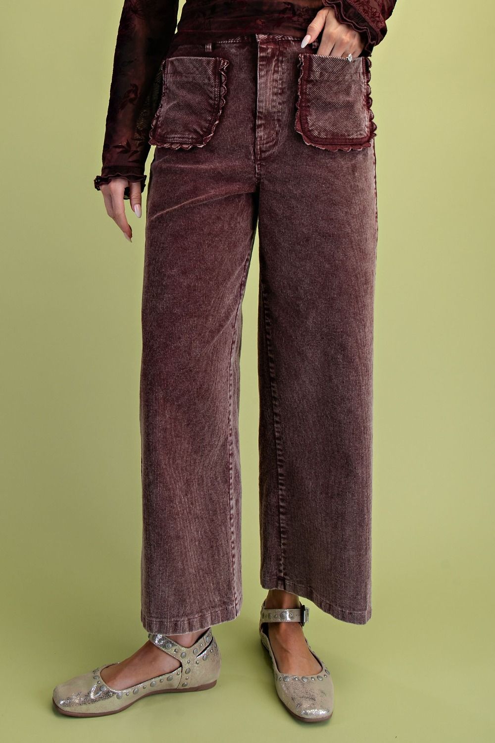 Easel Mulberry Washed Corduroy Pants (SB600089)