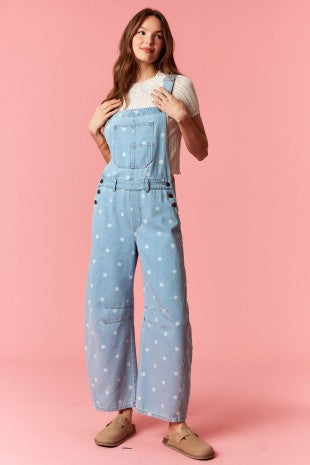 Peach Love Polka Dot Overalls (IR200943-01)
